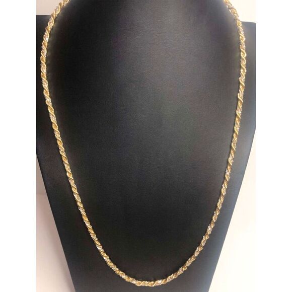 1010 Monet Vintage Gold tone silvertone twisted chain 27" necklace - Picture 1 of 3